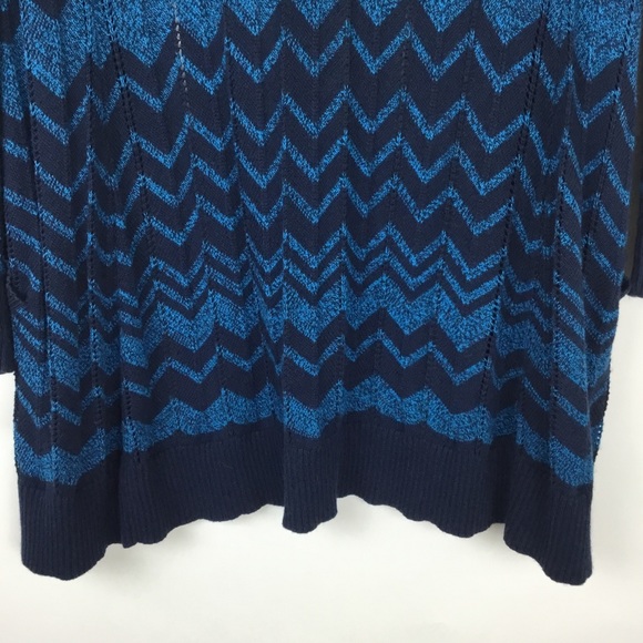 Missoni open front blue chevron cardigan duster - Picture 6 of 8